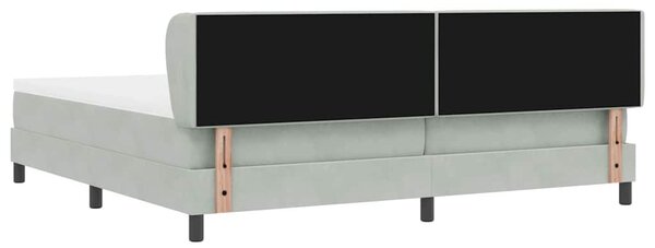 Krevet s opruga kutije Svjetlosiva 200 x 200 cm Baršun - Svjetlosiva / 200 x 200 cm