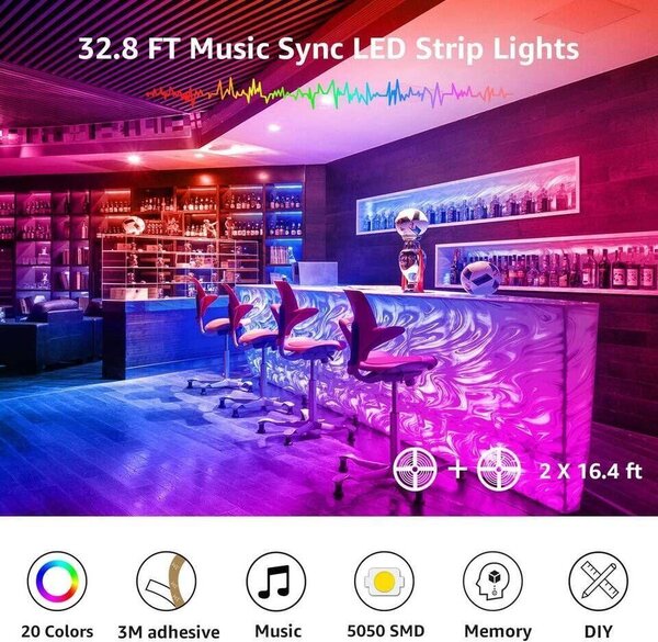 Postavite LED traku 10m Promjena boje - mjuzikl