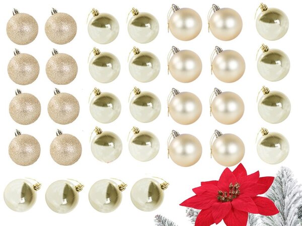 Set zlatnih božićnih kuglica 100 komada + zvijezda
