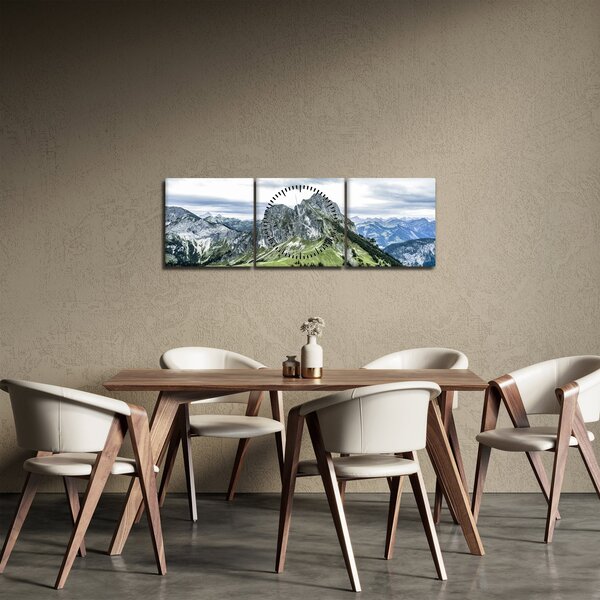 Slika - Planinski vrhovi (sa satom) (90x30 cm)