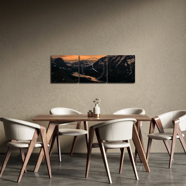 Slika jezera između planina (sa satom) (90x30 cm)
