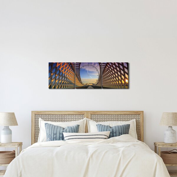 Slika moderne arhitekture mosta (sa satom) (90x30 cm)