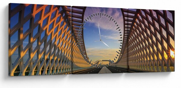 Slika moderne arhitekture mosta (sa satom) (90x30 cm)
