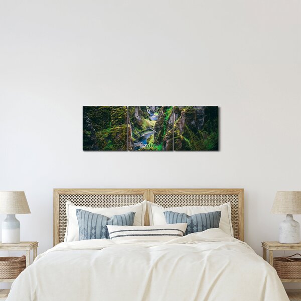 Slika - Rijeka u kamenoj dolini (sa satom) (90x30 cm)