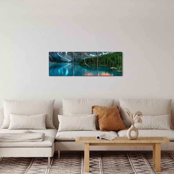 Slika tirkiznog jezera (sa satom) (90x30 cm)
