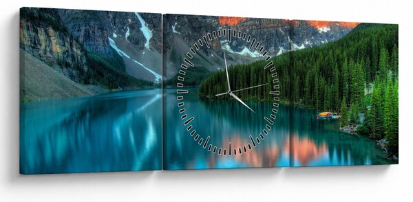 Slika tirkiznog jezera (sa satom) (90x30 cm)