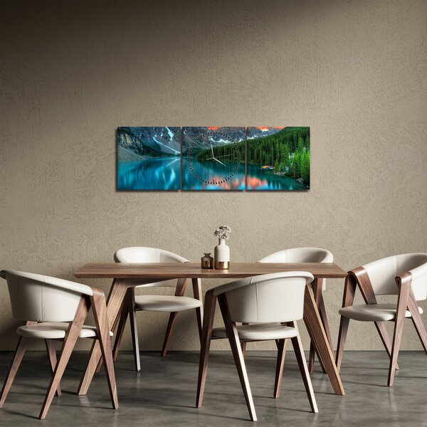 Slika tirkiznog jezera (sa satom) (90x30 cm)