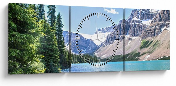 Slika Alpskog jezera (sa satom) (90x30 cm)