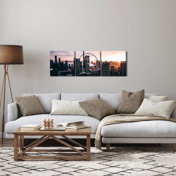 Slika - Pogled na centar grada (sa satom) (90x30 cm)