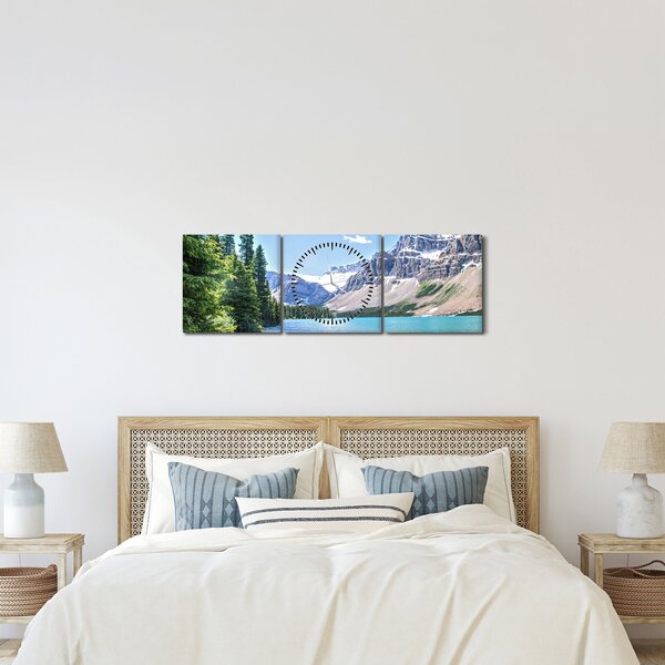 Slika Alpskog jezera (sa satom) (90x30 cm)