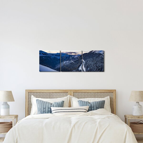 Slika snježne padine (sa satom) (90x30 cm)
