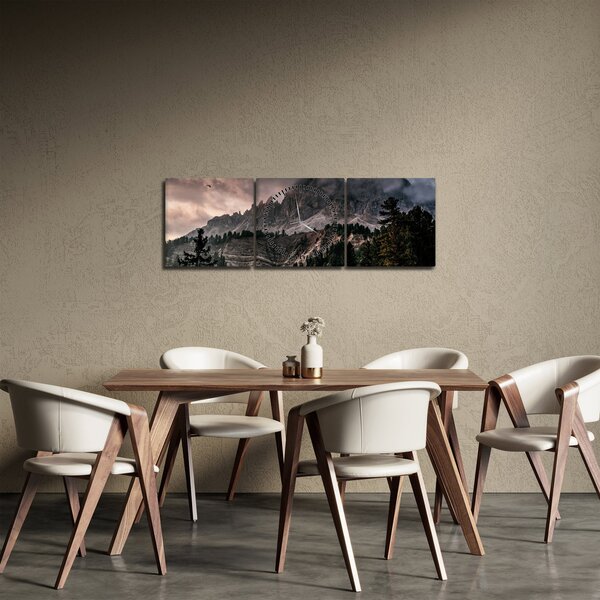 Slika stjenovitih planina (sa satom) (90x30 cm)