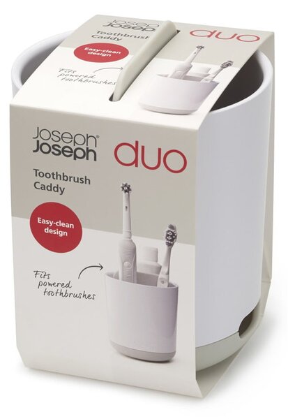 Bijela plastična čaša za četkice za zube Duo – Joseph Joseph