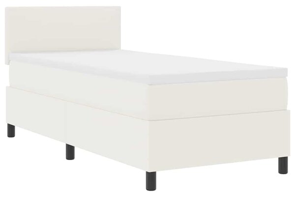 Krevet s opruga kutije s uzglavljem Krema i bijela 100 x 200 cm - Krem / 100 x 200 cm