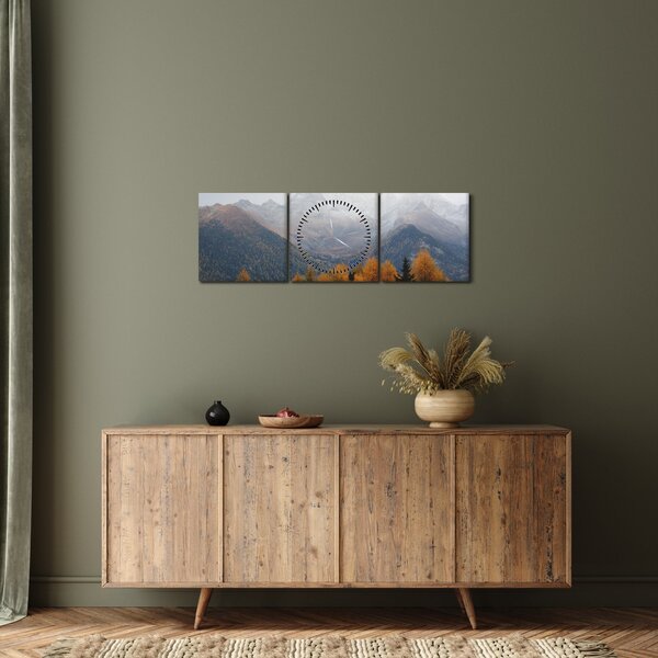 Slika - Pogled na planinske grebene (sa satom) (90x30 cm)
