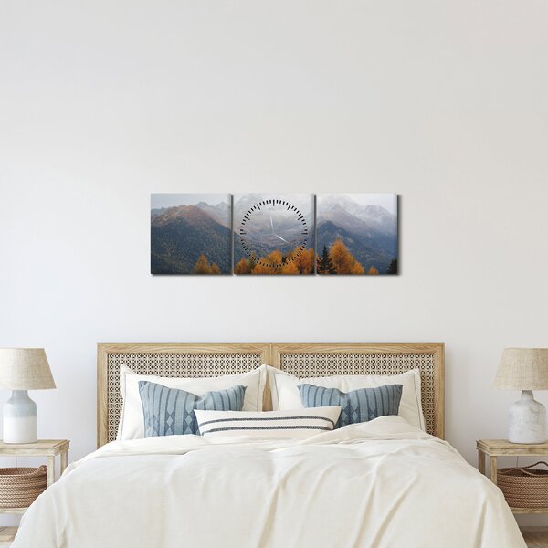 Slika - Pogled na planinske grebene (sa satom) (90x30 cm)