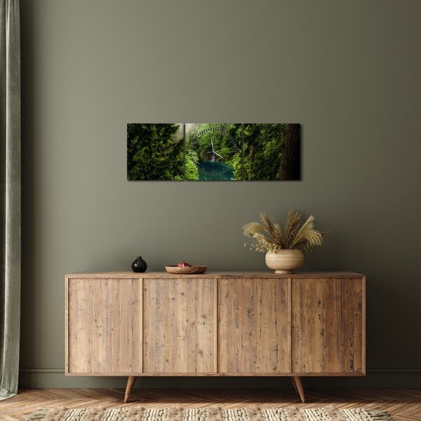 Slika - Pogled između stabala (sa satom) (90x30 cm)