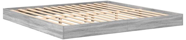 Krevet s policama s uzglavljem Sivi hrast sonoma 180 x 200 cm - Siva / 180 x 200 cm