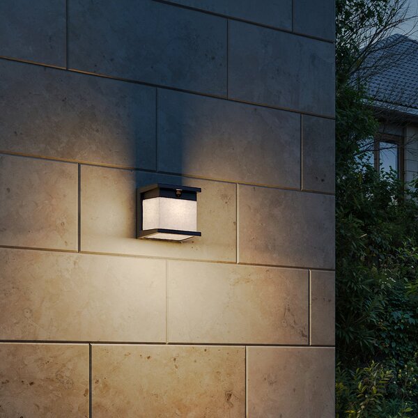 Philips Diara LED solarna zidna svjetiljka, crna, s senzorom, IP44, Crno, Plastika
