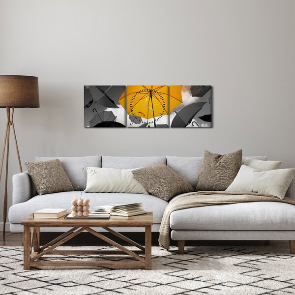 Slika žutog kišobrana (sa satom) (90x30 cm)