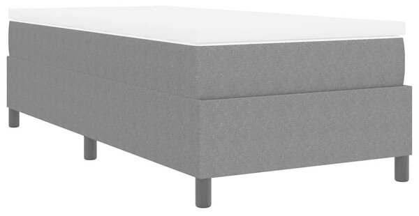 Krevet s opruga kutije Svijetlo siva i bijela. 80 x 200 cm - Siva / 80 x 200 cm