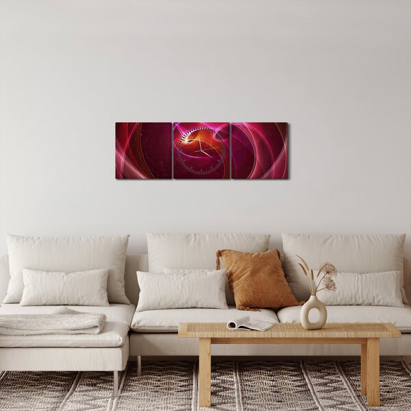 Slika - Svjetlosne crte (sa satom) (90x30 cm)