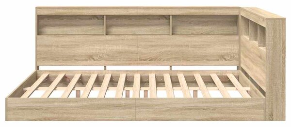 Krevet s policama sonoma hrast 160 x 200 cm Konstruirano drvo - Smeđa / 160 x 200 cm