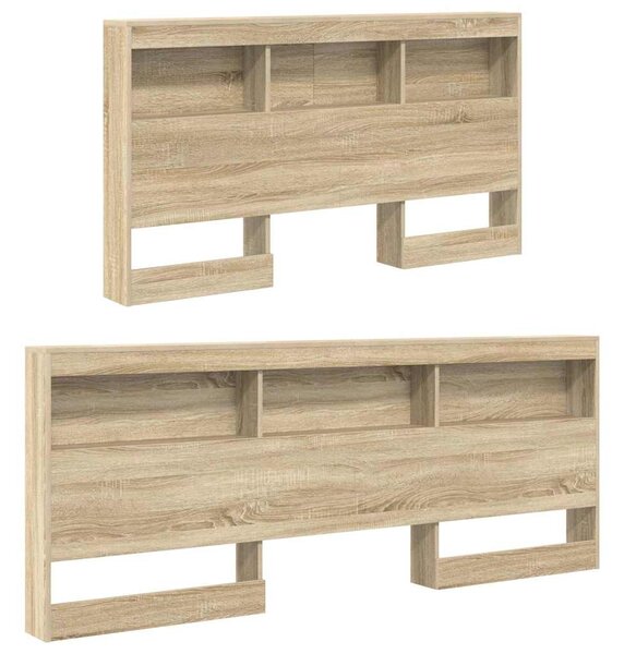 Krevet s policama sonoma hrast 160 x 200 cm Konstruirano drvo - Smeđa / 160 x 200 cm