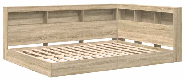 Krevet s policama sonoma hrast 160 x 200 cm Konstruirano drvo - Smeđa / 160 x 200 cm
