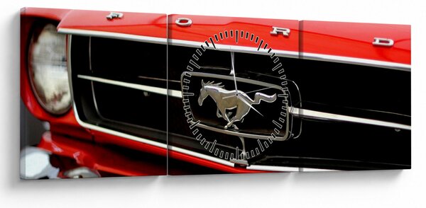 Slika - Detalj crvenog automobila (sa satom) (90x30 cm)