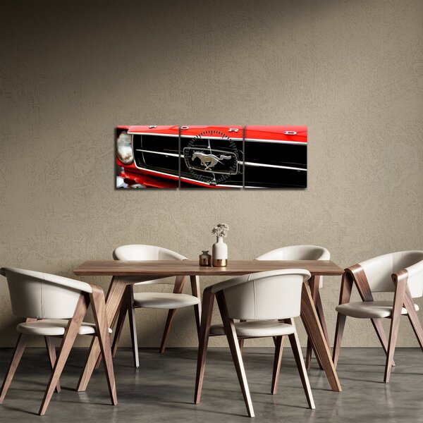 Slika - Detalj crvenog automobila (sa satom) (90x30 cm)