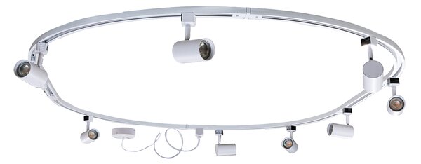 Moderni sustav rasvjete s 8 reflektora, bijeli, 1-fazni, ovalni, 200 cm - Iconic Jeana