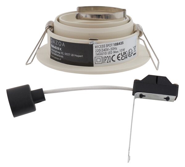 Set od 6 modernih ugradbenih reflektora bež GU10 50 mm rotirajućih i nagibnih - Chuck