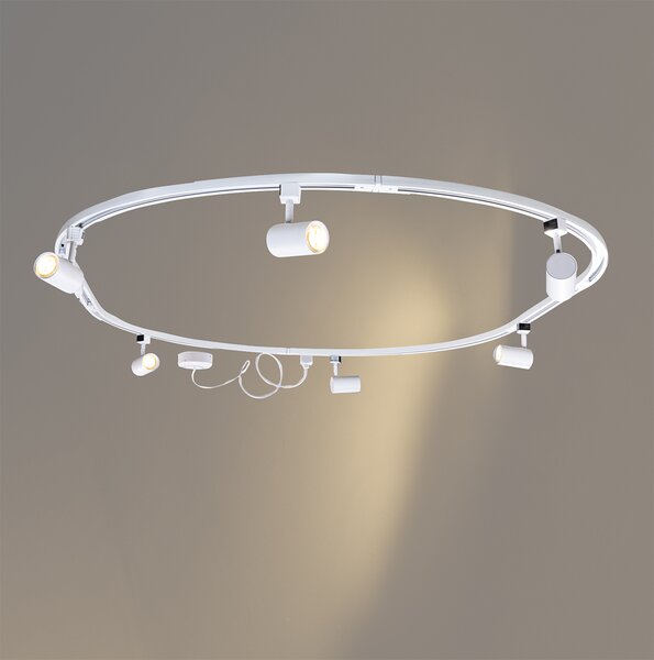 Moderni sustav rasvjete s 6 reflektora, bijeli, 1-fazni, ovalni, 100 cm - Iconic Jeana