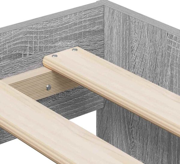 Krevet s ladicama Siva Sonoma 75 cm Konstruirano drvo - Siva / 75 cm