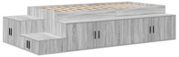 Krevet s ladicama Siva Sonoma 75 cm Konstruirano drvo - Siva / 75 cm