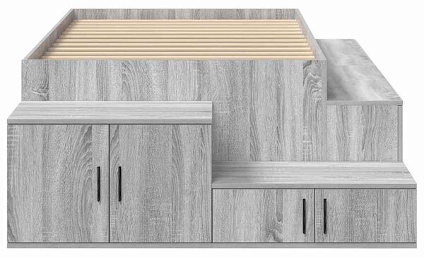 Krevet s ladicama Siva Sonoma 75 cm Konstruirano drvo - Siva / 75 cm