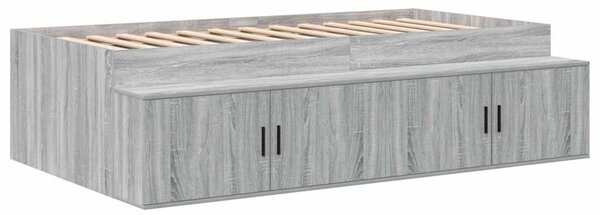 Krevet s ladicama Siva Sonoma 75 cm Konstruirano drvo - Siva / 75 cm