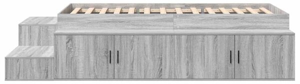 Krevet s ladicama Siva Sonoma 75 cm Konstruirano drvo - Siva / 75 cm