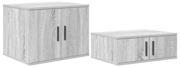 Krevet s ladicama Siva Sonoma 75 cm Konstruirano drvo - Siva / 75 cm
