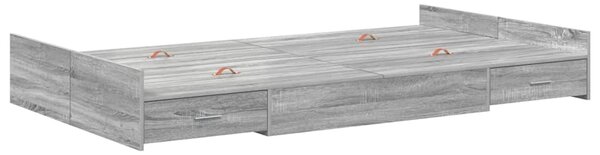 Krevet s ladicama Siva Sonoma 120 x 190 cm Konstruirano drvo - Siva / 120 x 190 cm