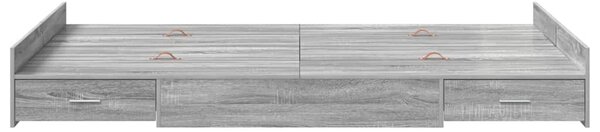 Krevet s ladicama Siva Sonoma 120 x 190 cm Konstruirano drvo - Siva / 120 x 190 cm