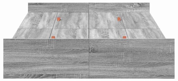 Krevet s ladicama Siva Sonoma 120 x 190 cm Konstruirano drvo - Siva / 120 x 190 cm
