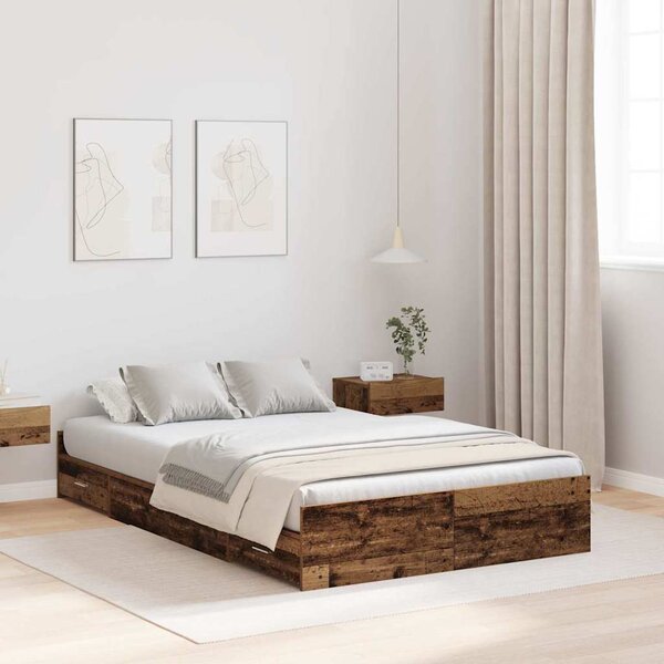 Krevet s ladicama Staro drvo 120 x 190 cm Konstruirano drvo - Smeđa / 120 x 190 cm