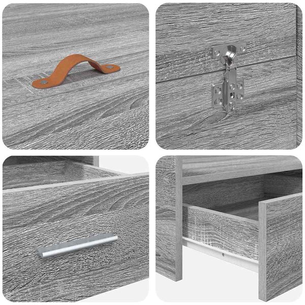 Krevet s ladicama Siva Sonoma 120 x 190 cm Konstruirano drvo - Siva / 120 x 190 cm