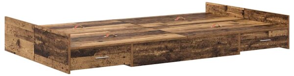 Krevet s ladicama Staro drvo 120 x 190 cm Konstruirano drvo - Smeđa / 120 x 190 cm