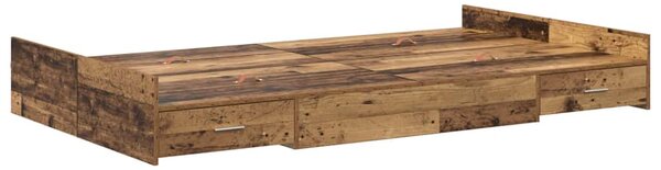 Krevet s ladicama Staro drvo 120 x 190 cm Konstruirano drvo - Smeđa / 120 x 190 cm