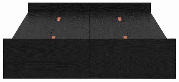 Krevet s ladicama Crni hrast 120 x 190 cm Konstruirano drvo - Crna / 120 x 190 cm