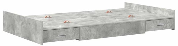 Krevet s ladicama Betonski sivi 120 x 190 cm Konstruirano drvo - Siva / 120 x 190 cm