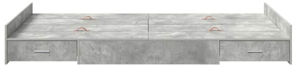 Krevet s ladicama Betonski sivi 120 x 190 cm Konstruirano drvo - Siva / 120 x 190 cm